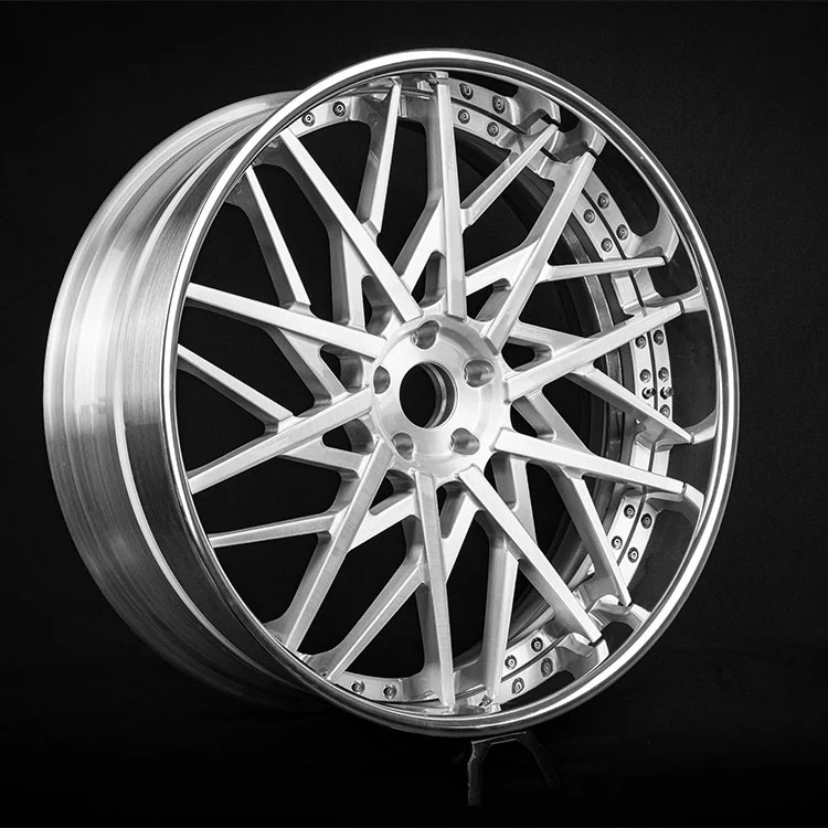 عجلات مطروقة مكونة من 3 قطع مع شفة مصقولة مرآة